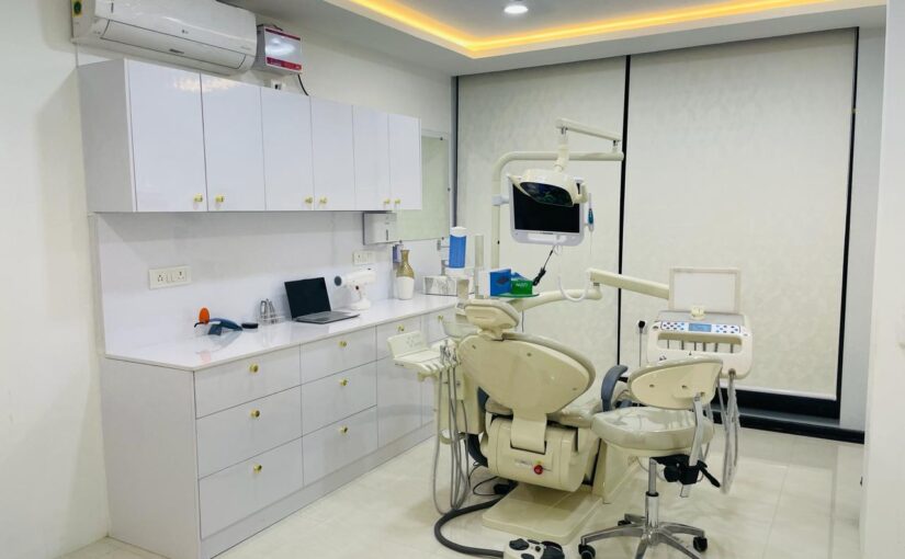 Dental chair and cabinets in a treatment room at Luxe Dental Clinic